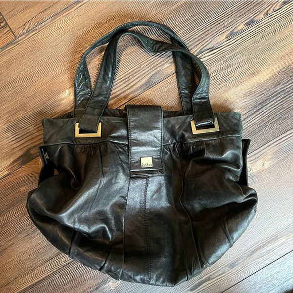 KOOBA Large Big Black Supple Handcrafted Genuine Leather Tote Hobo Bag - Picture 5 of 17